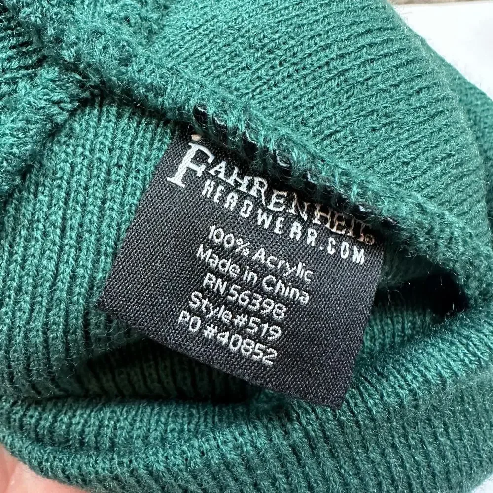 Green PSU Knit Beanie Winter Hat Panthers Plymouth State University